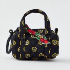 NWOT Vera Bradley UO Exclusive Original Duffle Bag Charm-Black & Yellow Floral
